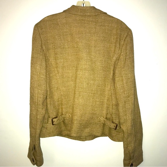 LAUREN by RALPH LAUREN Linen & Silk Blazer.  Size 10. Golden Flax Color. NWOT. - Picture 2 of 13